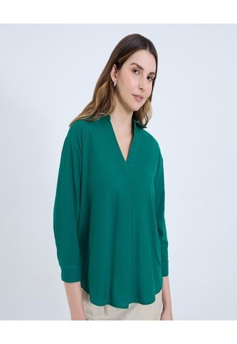 Camisa Para Mujer Manga 3/4 Color Verde Marca Ostu #40010298 Ostu