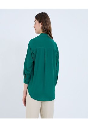 Camisa Para Mujer Manga 3/4 Color Verde Marca Ostu #40010298