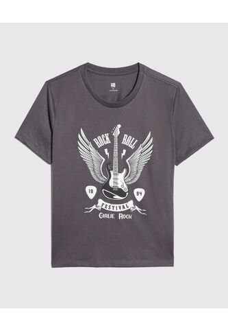 Camiseta Para Mujer Manga Corta Color Gris  Marca Ostu #40092043 Ostu