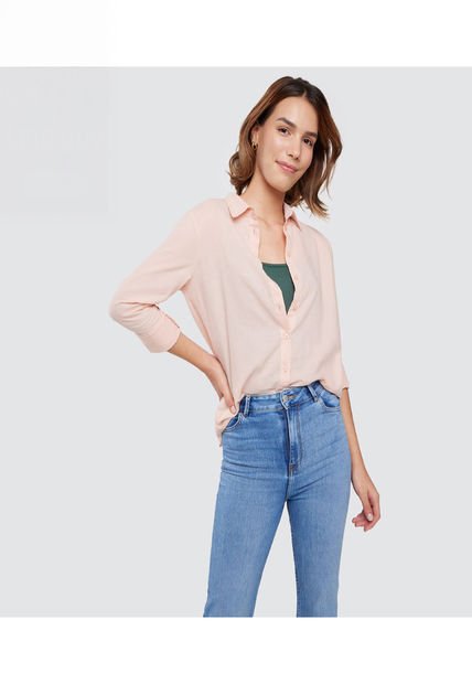 Camisa Para Mujer Manga Larga Color Camel Marca Ostu #40010120