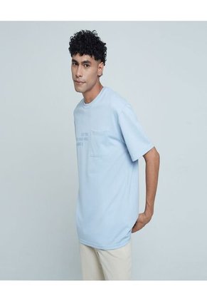 Camiseta Para Hombre Manga Corta Color Azul Marca Ostu #60091045