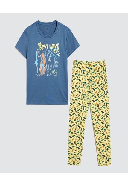 Pijama Para Niño M/C P/L Color Amarillo  Marca Ostu #80040092