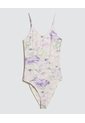 Body Estampado Floral  Para Mujer Lila Ostu de Ostu