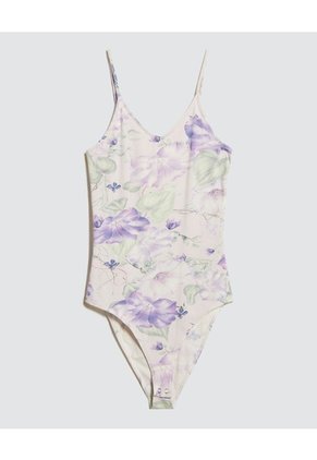 Body Estampado Floral Para Mujer Lila Ostu