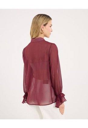 Camisa Para Mujer Manga Larga Color Uva Marca Ostu #40010354