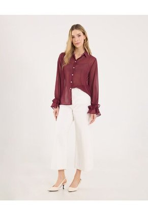 Camisa Para Mujer Manga Larga Color Uva Marca Ostu #40010354