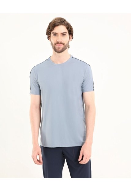 Camiseta  Para Hombre Manga Corta Cuello Redondo Color Gris Marca Ostu #60091692