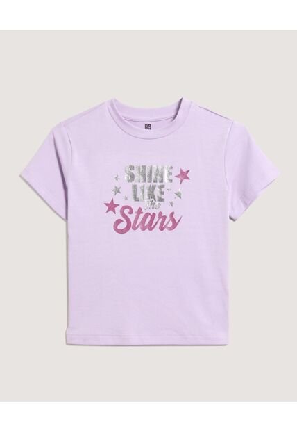 Camiseta  Infantil Niña Manga Corta Cuello Redondo Color Lila Marca Ostu #90090344