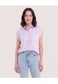 Camisa Manga Corta  Para Mujer Morado Ostu de Ostu
