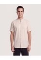 Camisa Manga Larga Con Bolsillo  Para Hombre Beige Ostu de Ostu