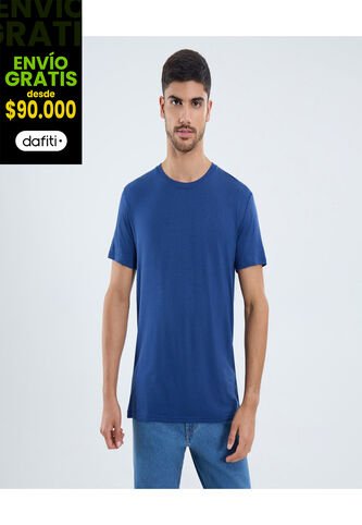 Camiseta Para Hombre Manga Corta Cuello Redondo Color Azul Marca Ostu #60091652 Ostu