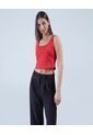 Crop Top Para Mujer Manga Sisa Color Rojo Marca Ostu #40091825 de Ostu