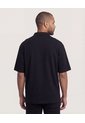 Polo Zipper Manga Corta  Para Hombre Negro Ostu de Ostu