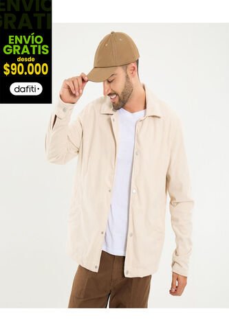 Chaqueta Para Hombre Trucker Color Crema Marca Ostu #60080164 Ostu