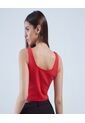 Crop Top Para Mujer Manga Sisa Color Rojo Marca Ostu #40091825 de Ostu