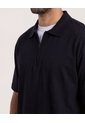 Polo Zipper Manga Corta  Para Hombre Negro Ostu de Ostu