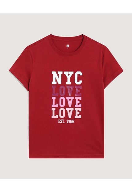 Camiseta Basica Screen  Para Mujer Vino Ostu