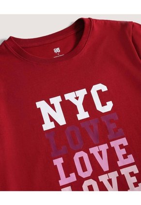 Camiseta Basica Screen Para Mujer Vino Ostu