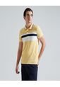 Polo Para Hombre Cuello Tejido Sin Bolsillo Color Amarillo  Marca Ostu #60110543 de Ostu