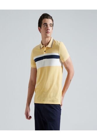 Polo Para Hombre Cuello Tejido Sin Bolsillo Color Amarillo  Marca Ostu #60110543 Ostu