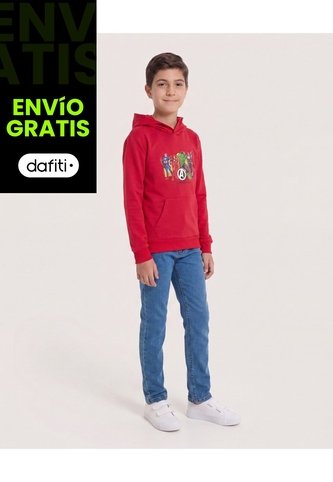 Buzo Con Capota Avengers Unidos Para Niño  Infantil Niño Rojo Ostu Ostu