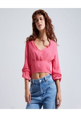 Blusa Para Mujer Manga Larga Color Rosado  Marca Ostu #40120814 Ostu