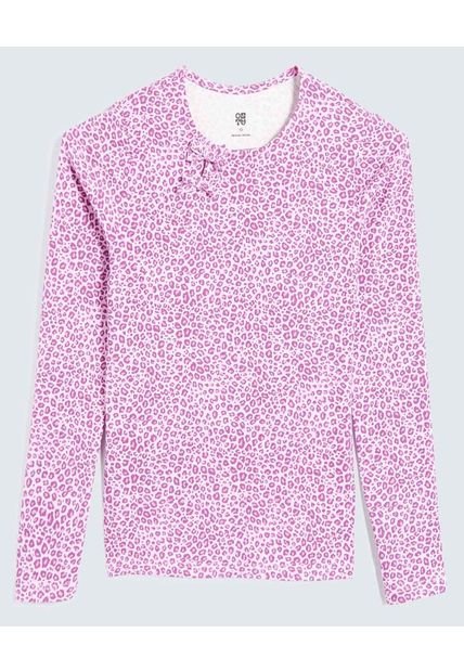 Camiseta Infantil Niña Manga Larga Cuello Redondo Color Morado Marca Ostu #90090322