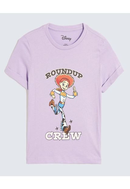 Camiseta Infantil Niña Manga Corta Cuello Redondo Color Lila Marca Ostu #90090315