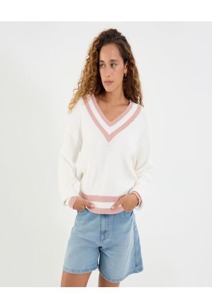 Saco Para Mujer Cuello V Color Rosado Marca Ostu #40330092