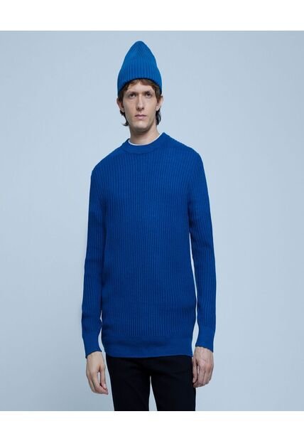 Saco Para Hombre Cuello Redondo Color Azul  Marca Ostu #60330040