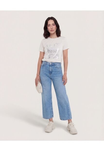 Camiseta  Para Mujer Manga Corta Cuello Redondo Color Blanco Marca Ostu #40092829