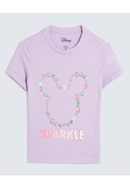 Camiseta Infantil Niña Manga Corta Cuello Redondo Color Lila Marca Ostu #90090310