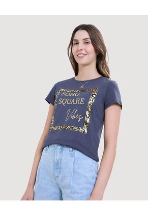 Camiseta Para Mujer Manga Corta Color Negro Marca Ostu #40092218