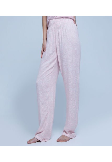 Pantalon Para Mujer Ostu Color Palo De Rosa Material Viscosa 100%