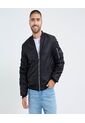 Chaqueta Para Hombre Bomber Color Negro Marca Ostu #60080143 de Ostu