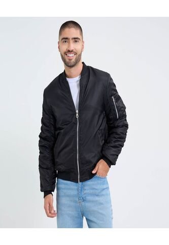 Chaqueta Para Hombre Bomber Color Negro Marca Ostu #60080143 Ostu