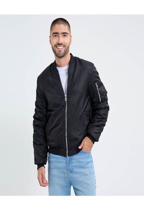 Chaqueta Para Hombre Bomber Color Negro Marca Ostu #60080143