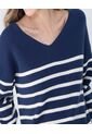 Saco Para Mujer Cuello V Color Azul  Marca Ostu #40330078 de Ostu