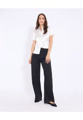 Camisa  Para Mujer Manga Corta Color Crudo Marca Ostu #40010372