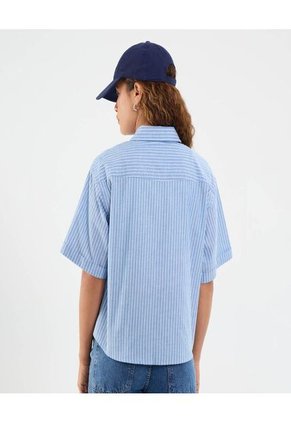 Camisa Para Mujer Manga Corta Color Azul Marca Ostu #40010288