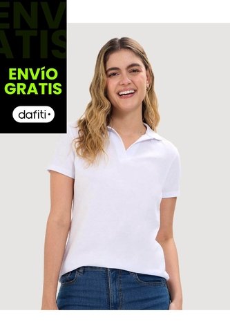 Polo Para Mujer Manga Corta Color Blanco Marca Ostu #40110160 Ostu