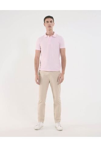 Polo Para Hombre Cuello Tejido Sin Bolsillo Color Rosa Marca Ostu #60110741 Ostu