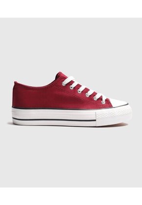 Tenis Para Mujer Canvas Color Vino Marca Ostu #40720183