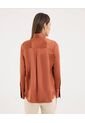 Camisa  Para Mujer Manga Larga Color Terracota Marca Ostu #40010322 de Ostu