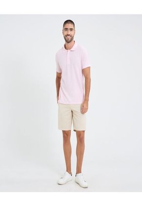 Polo Para Hombre Cuello Tejido Sin Bolsillo Color Rosa Marca Ostu #60110741