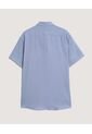 Camisa  Para Hombre Manga Corta Sin Bolsillo Cuello C Color Azul Marca Ostu #60010906 de Ostu
