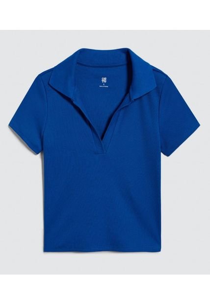 Polo Para Mujer Manga Corta Color Azul  Marca Ostu #40110158