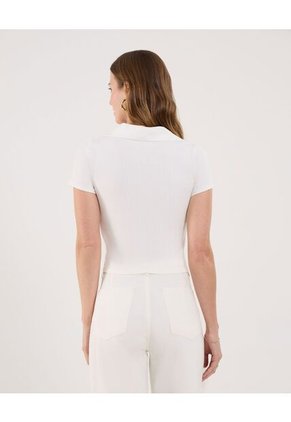 Polo Para Mujer Manga Corta Color Crudo Marca Ostu #40110174