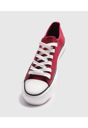 Tenis Para Mujer Canvas Color Vino Marca Ostu #40720183