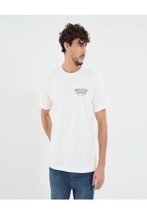 Camiseta Para Hombre Manga Corta Cuello Redondo Color Marfil Marca Ostu #60091644